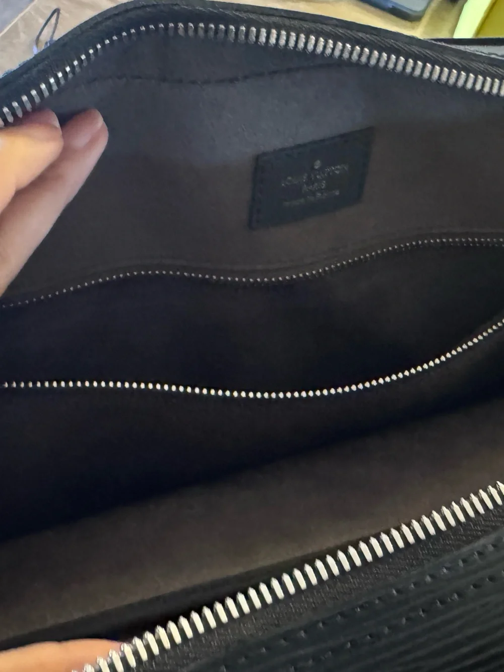 Louis Vuitton Dark Gray Epi Leather Business Tote
